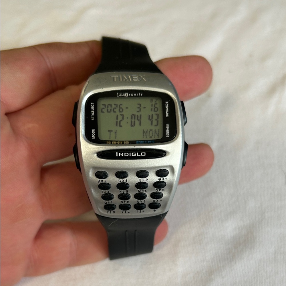 Timex Black and Silver Calculator Watch